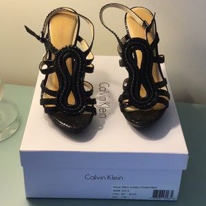 Calvin Klein Python print Black Heels